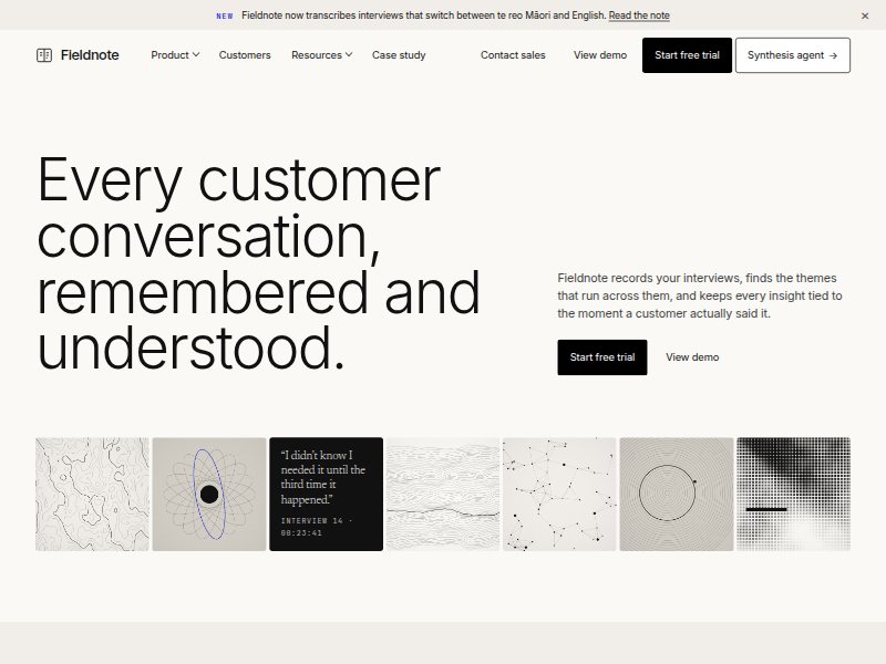 Fieldnote customer-research workspace
